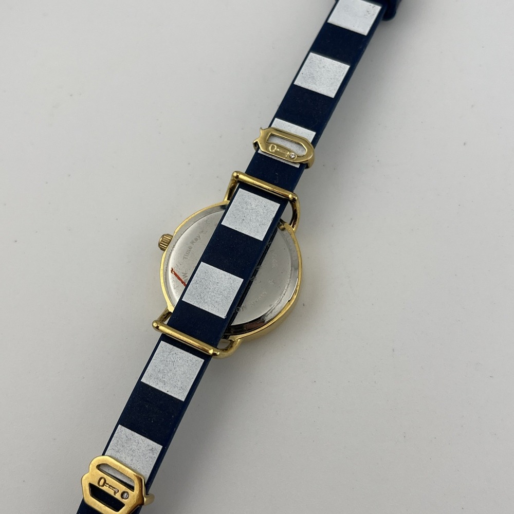 Keep Collective‎ Watch Women Blue Silicone Anchor Band Gold Charms- New Battery - Picture 8 of 9